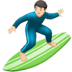 🏄🏻‍♂️ man surfing: light skin tone display on Apple